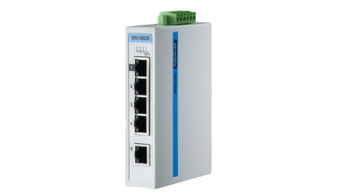 Advantech EKI-5525I Switch, 5 Port 10/100 (Monitored) | Monitored switches | Product | MCS