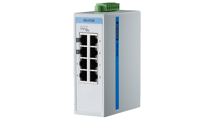 Advantech EKI-5728I, 8 Port 10/100/1000 (Monitored) | Monitored switches | Product | MCS