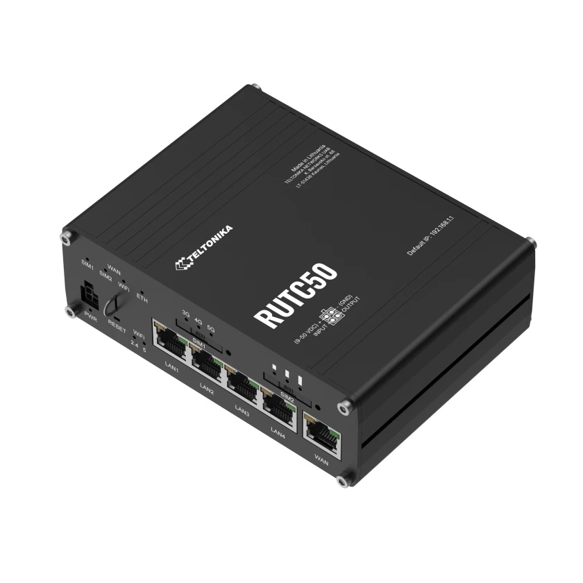 Teltonika RUTC50 5G router, WiFi6, 5x ETH, dual SIM | 4G routers, 5G routers | Product | MCS
