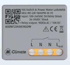 MClimate 16ASPM switch & power meter LoRa sensor | LoRa sensors | Product | MCS